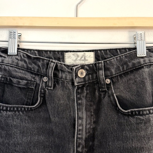 We The Free People Frank Dad Jeans 24 High Rise Straight Wide Leg Ankle Black - Picture 3 of 6